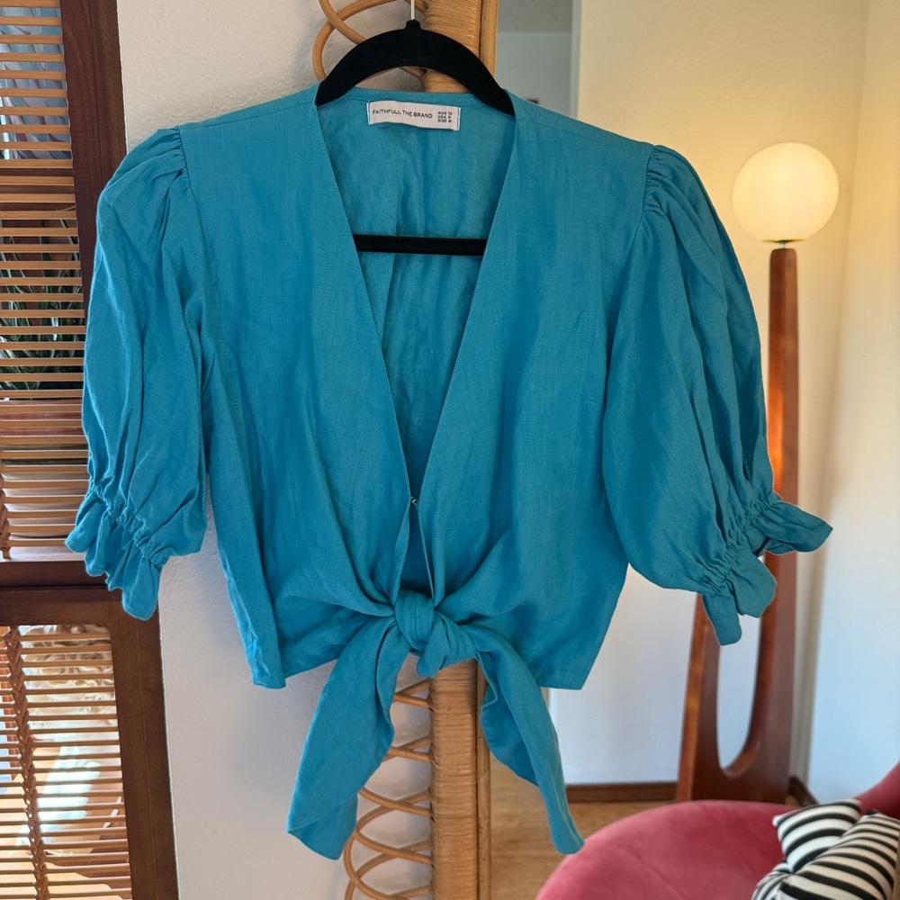 Faithful the Brand Jamais Tie Front Top, sz 6